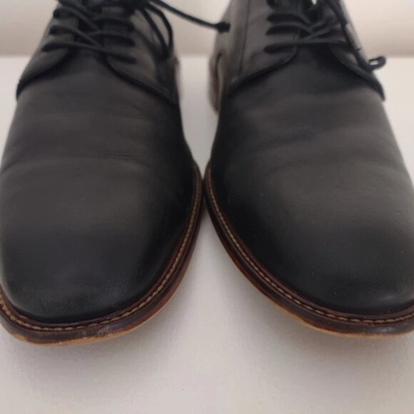 🔥ASTON GREY COLLECTION Men's 11.5 BLACK Wingtip Dress Shoes + Original Box - Picture 4 of 8